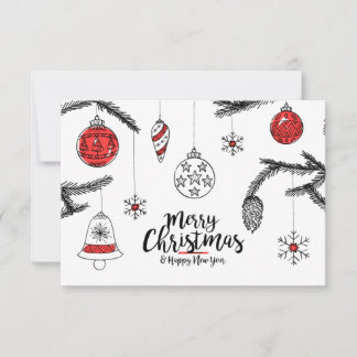 Merry Christmas & Happy New Year Thank You Card