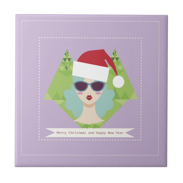 merry christmas happy new year tile (Front)