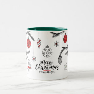 Merry Christmas & Happy New Year Two-Tone Coffee Mug