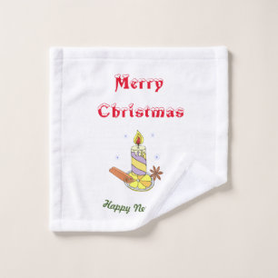 Merry christmas Happy New Year      Wash Cloth