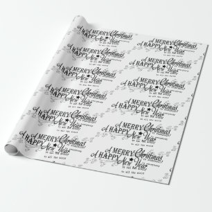 Merry Christmas Happy New Year Wrapping Paper
