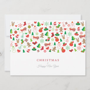 Merry Christmas & Happy New Year! XMAS White Card