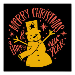 MERRY CHRISTMAS & HAPPY NEWYEAR christmas          Poster
