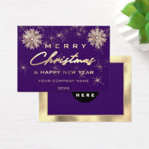 Merry Christmas Happy NewYear Insert Logo Purple