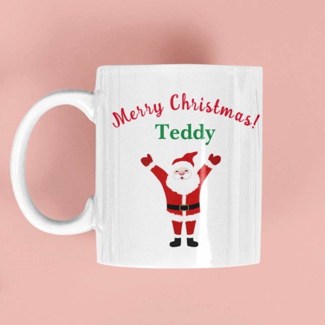 Merry Christmas Happy Santa Name Coffee Mug (Creator Uploaded)
