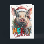 Merry Christmas Happy Santa PIG Card<br><div class="desc">Merry Christmas Santa PIG Card Nothing says "I care" like a personalized, high quality card with a heartfelt message. Many will value a good, personalized card over the gift it comes with. A card that will keep its quality for a lifetime, to always remind that special person of that beautiful...</div>