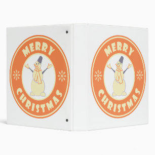 Merry Christmas happy snowman famous coffe style Binder