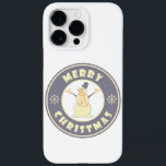 Merry Christmas happy snowman famous coffe style Case-Mate iPhone 14 Pro Max Case<br><div class="desc">Famous coffe style logo with Merry Christmas typography</div>