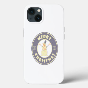 Merry Christmas happy snowman famous coffe style iPhone 13 Case
