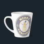Merry Christmas happy snowman famous coffe style Latte Mug<br><div class="desc">Famous coffe style logo with Merry Christmas typography</div>