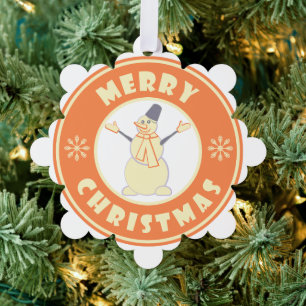 Merry Christmas happy snowman famous coffe style Ornament Card
