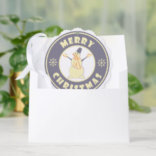 Merry Christmas happy snowman famous coffe style Ornament Card