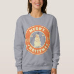 Merry Christmas happy snowman famous coffe style Sweatshirt<br><div class="desc">Famous coffe style logo with Merry Christmas typography</div>