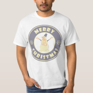 Merry Christmas happy snowman famous coffe style T-Shirt