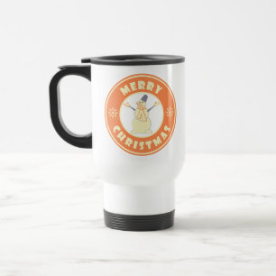 Merry Christmas happy snowman famous coffe style Travel Mug