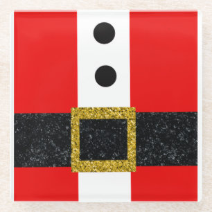 Merry Christmas Happy Xmas Santa Inspired Designs Glass Coaster