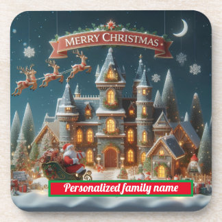 Merry Christmas Hard plastic coaster