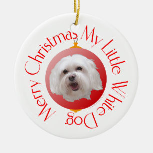 Merry Christmas Havanese Ceramic Ornament
