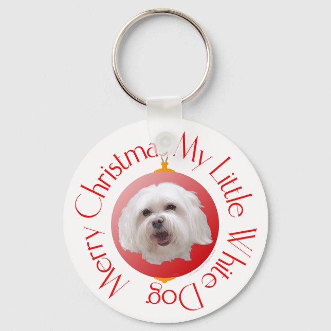 Merry Christmas Havanese Keychain (Front)