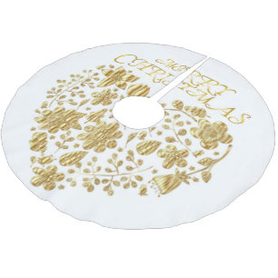 Merry Christmas Heart Brushed Polyester Tree Skirt