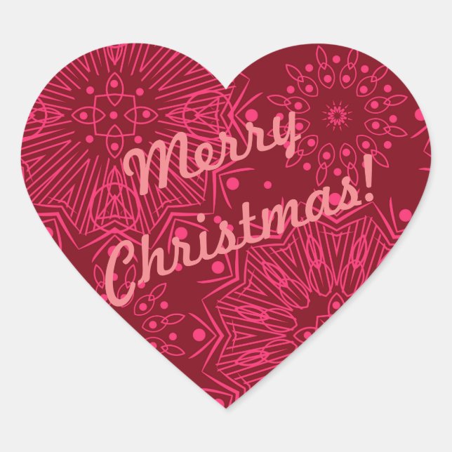 Merry Christmas! Heart Sticker (Front)