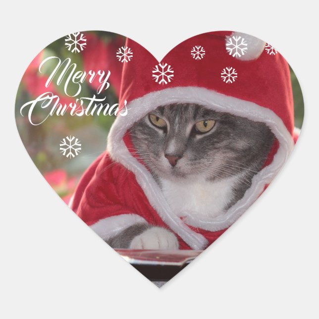 Merry Christmas Heart Sticker (Front)