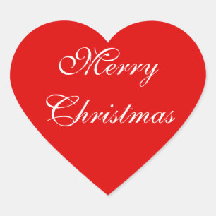 Merry Christmas Heart Sticker