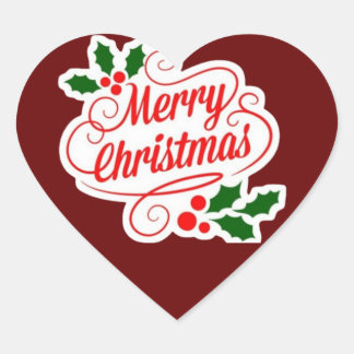 Merry Christmas Heart Stickers to Spread the Love