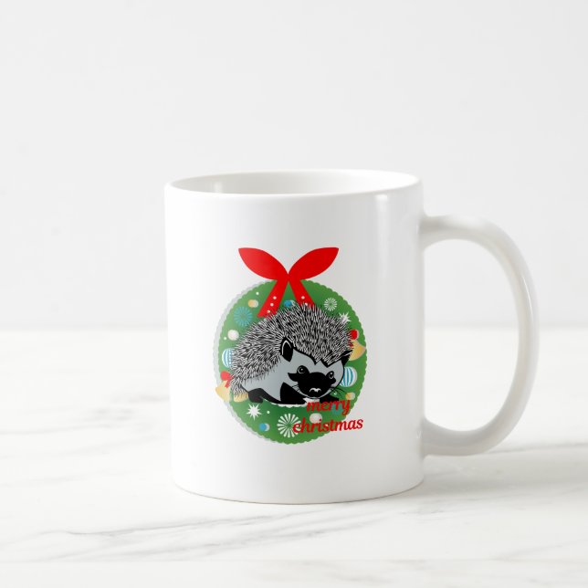 merry christmas hedgehog coffee mug (Right)