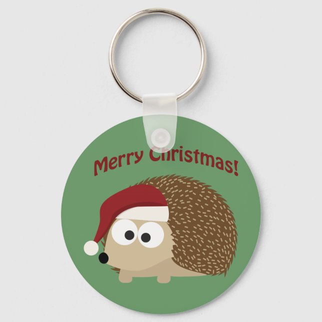 Merry Christmas! Hedgehog Keychain (Front)