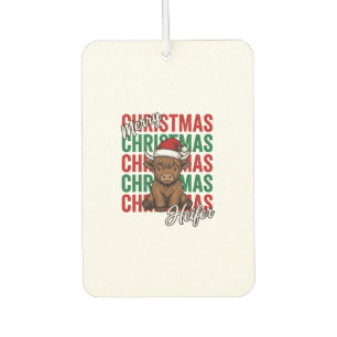 Merry Christmas Heifer Cow Holiday Shirt Design_1 Air Freshener