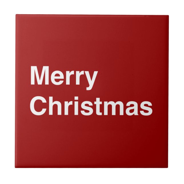 Merry Christmas Helvetica Tile (Front)