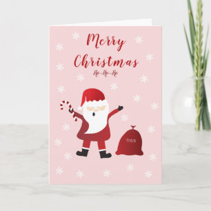Merry Christmas Ho Ho Ho Santa Claus Snowflakes Card