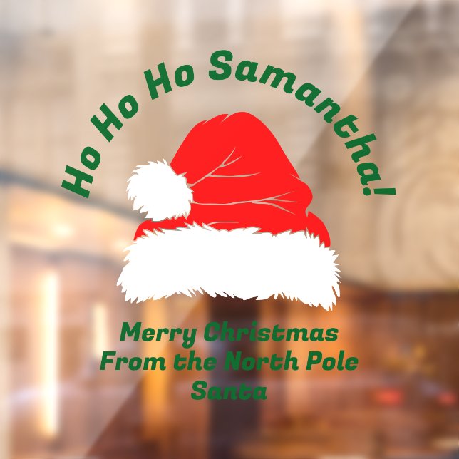 Merry Christmas ho ho ho Santa Hat Window Cling (Sheet 2)