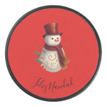 Merry Christmas Hockey Puck - Feliz Navidad