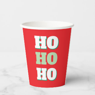 Merry Christmas HoHoHo Party Minimalist Plain Paper Cups