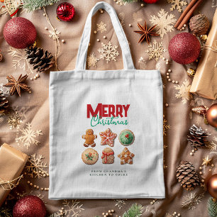 Merry Christmas Holiday Baking Festive Cookies Tote Bag