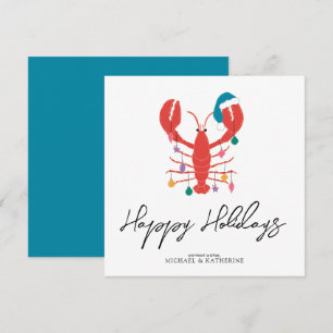 Merry Christmas   Holiday Beach Lobster Crab Card