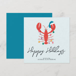 Merry Christmas   Holiday Beach Lobster Crab Card