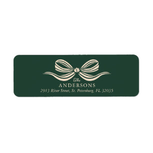 Merry Christmas Holiday Bow Return Address Label