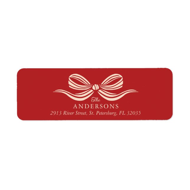 Merry Christmas Holiday Bow Return Address Label (Front)