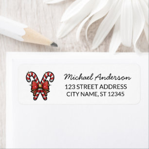 Merry Christmas Holiday Candy Cane Return Address