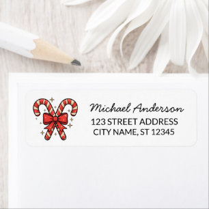 Merry Christmas Holiday Candy Cane Return Address