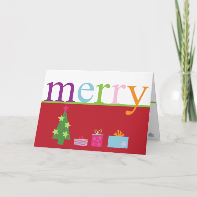 Merry Christmas Holiday Card (red) (Front)