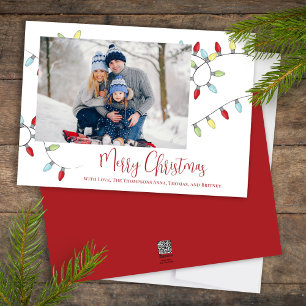 Merry Christmas Holiday Cute Festive String Lights Card