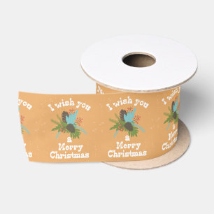 Merry Christmas Holiday Decor Satin Ribbon