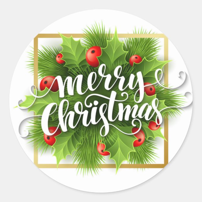 Merry Christmas Holiday Envelope Seal (Front)