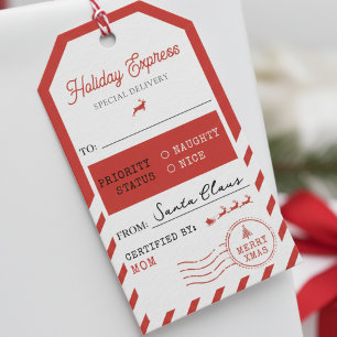 Merry Christmas Holiday Express Mail To From Gift Tags