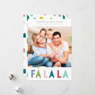 MERRY CHRISTMAS holiday falala colorful typography Card