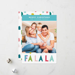 MERRY CHRISTMAS holiday falala typography aqua Card